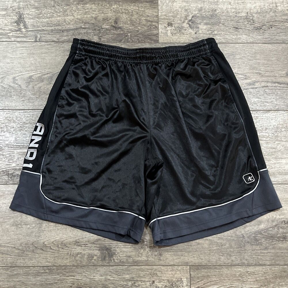 Vintage Y2K AND1 Black Baggy Basketball Shorts Embroidered - Men’s 2XL
